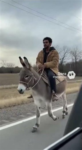 Donkey honk prank. The poor man didn’t see it coming neither did the donkey!