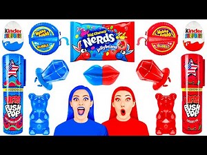 Red Food vs Blue Food Color Challenge #3 | Eating Everything Only In 1 Color For 24 Hours by RaPaPa