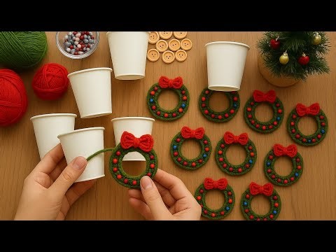 AWESOME 😲 I found a NEW and useful idea with CARDBOARD CUPS ❤️ A very easy crochet idea 😍💰christmas