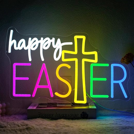 Happy Easter Neon Light, Church, Party & Window Display, Easter LED Neon Signage, Easter Bunny Neon Sign - Etsy