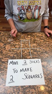 Move 2 Sticks to make 2 Squares! Grandma plays a fun brainteaser. You have to use every part of your brain to figure this out! | Charles Parks