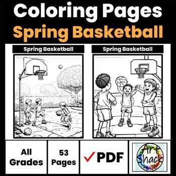 Spring Basketball Coloring Pages/Digital Resource/Elementary School Activities