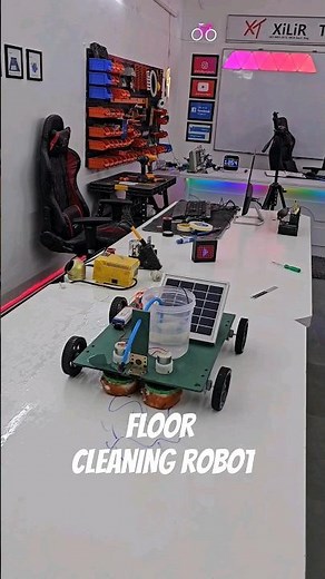 🧹Floor Cleaning Robot using Arduino with Mopping, drying , sprinkler #project #robotics