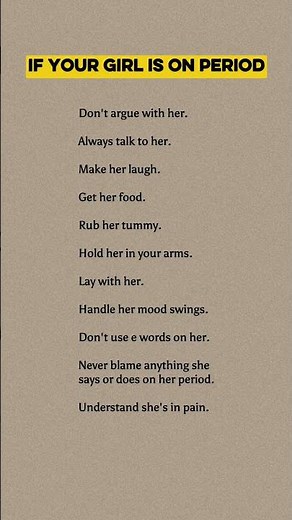 IF YOUR GIRL IS ON PERIOD ?