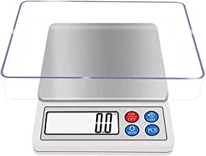 NEXT-SHINE Digital Kitchen Scale, High-Precision Food Gram Scale 3000g x 0.1g Muti-Functional Pro Coffee Scale with Back-Lit LCD Display Tare PCS Function for Cooking Baking Jewelry