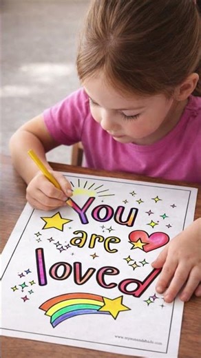 "You Are Loved" Bible Affirmation Coloring Page for Children