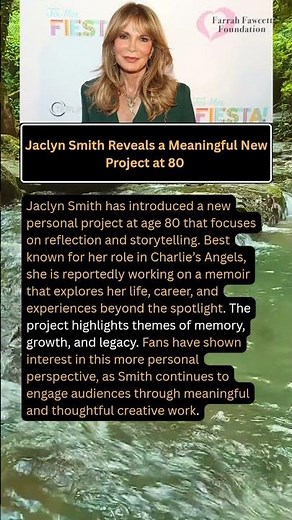 Jaclyn Smith Reveals a Meaningful New Project at 80