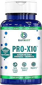 BioTrust Pro-X10 2.0 Probiotic Supplement - Probiotics for Digestive Health with Prebiotics - Immune System Support and GI Health - Free from Gluten, Soy and Dairy, Non GMO - 60 Capsules