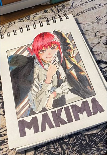 Menggambar Karakter Makima dari Chainsaw Man
