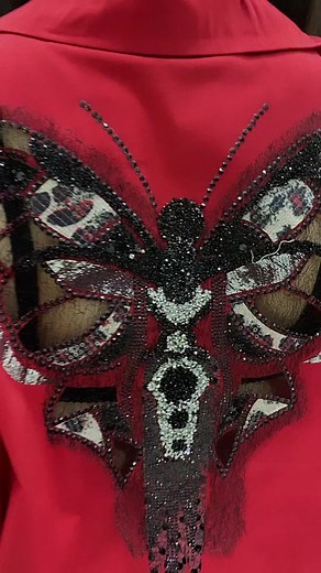 Stylish Red Jacket with Butterfly Design for Fashion Lovers