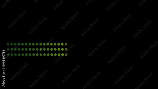 Audio Equalizer Green Bars Moving on Black Screen, Modern Sound Wave Visualization, Digital Volume Meter, Music Player Interface Background, DJ Spectrum Analyzer Animation 4K