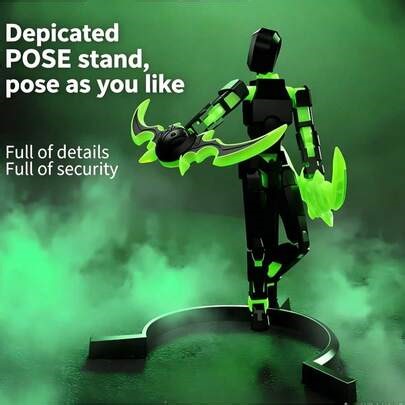 T13 3D Posable Action Figure Set (Unassembled, DIY Assembly Required), Realistic Robot Titan 13 Articulated Action Figure, 3D Printed Doll With Multi-Joint Mobility (Black & Green), Magnetic, Helps Develop Hands-On Skills | SHEIN