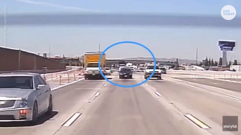Crash, fiery blaze caught on camera as plane crashes and hits truck on California highway