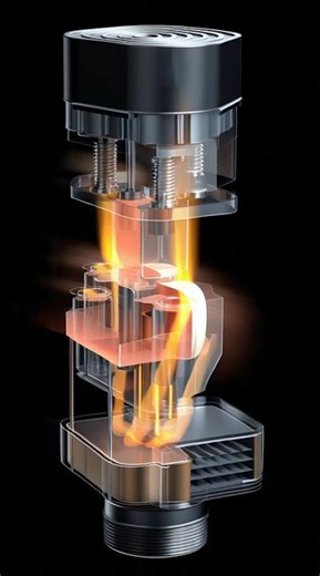 explain 4 stroke engine in 5 seconds (Animated short video)
