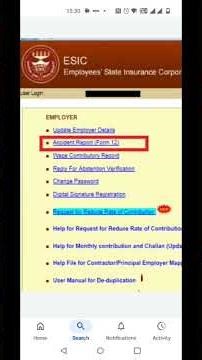 ESIC Form 12 Accident Report