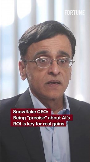 Snowflake CEO: Being "precise" about AI's ROI is key for real gains #Snowflake #AI