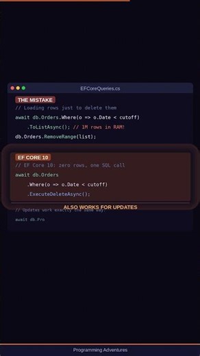 Stop Loading Data You're About to Delete — EF Core 10 #shorts