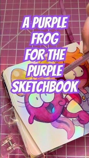 Purple Frog for the Purple Sketchbook #amphibia #art #artshorts #markerart #sketchbook
