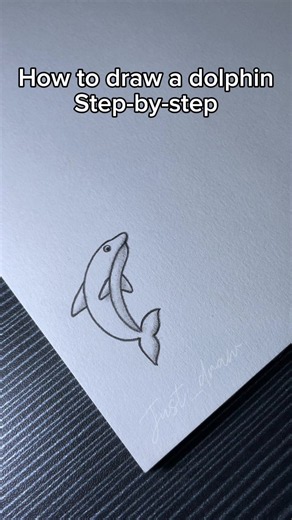 How to draw a dolphin step-by-step #howtodraw #forkids #drawing #art #fyp