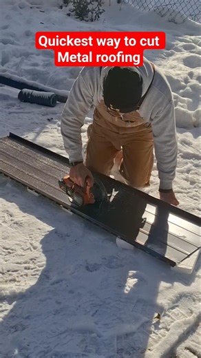 Quickest way to cut metal roofing is with a circularsaw #roofing #metalroofing #tooltips #diyproject