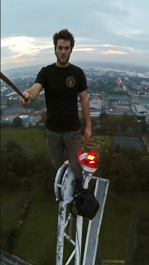 Climbing a Crane for the ULTIMATE Selfie 😮