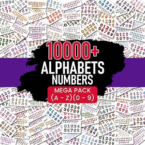 10000  PNG Alphabet Number Clipart, Mega Bundle (digital Download) - Etsy