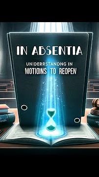 Motion To Reopen An In Absentia Hearing