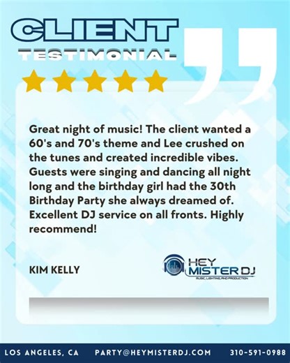 Hey Mr DJ | Los Angeles DJ | Corporate DJ | Host-MC | Karaoke | ✨ Nothing beats a night full of music, dancing, and unforgettable vibes! 🎶🕺💃 We brought the 60s & 70s groove to life and helped create a... | Instagram