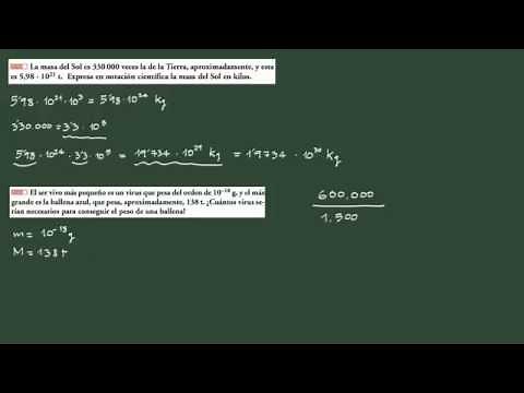 17. Problemas de aplicación de la notación científica (I).