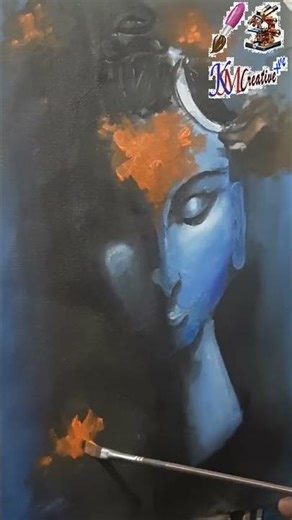 #artforbeginners #Shiv Ji Face Painting on Canvas 🌙 | Step-by-Step Painting Guide Part -3