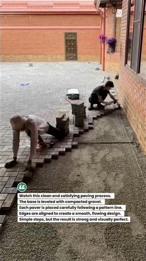 Satisfying Paver Installation Pattern Done Right! #paving #construction #landscaping