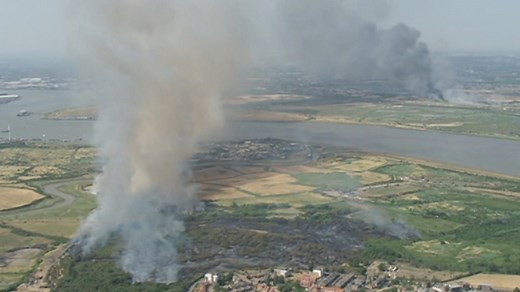 Fires blaze across London and south-east England