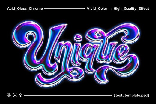 Download Acid Glass Chrome Text Effect