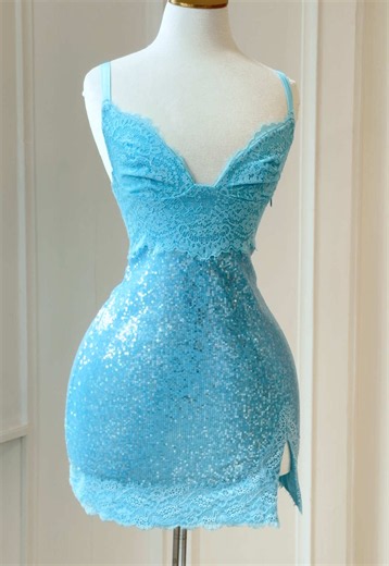 A pop of blue never looked so good 🩵✨ Intricate sequin lace, shimmering details and a silhouette made to stand out Best Dressed launches 16 July #fyp #ibizainspo #opbestdressed #bluemini