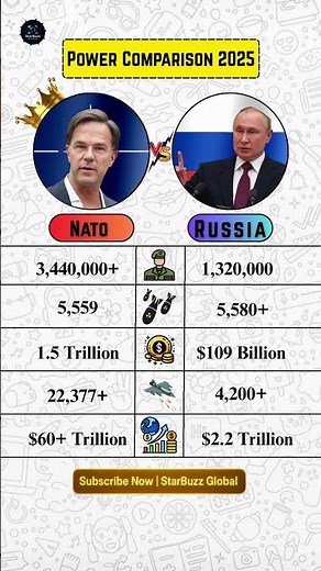 🌍 NATO vs 🇷🇺 Russia (2025) — Military Power Comparison 💥 #nato #russia