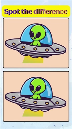 Can You Spot the Difference? 👽 Cute Alien Riding UFO in Space! (1 Hidden Change) #shorts