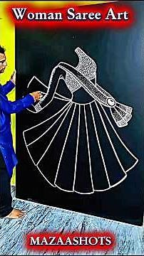 Saree Art Goals 😍 #chalkart #sketchart #artist #drawing