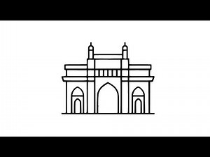 How to draw Gateway of India Mumbai drawing step by step