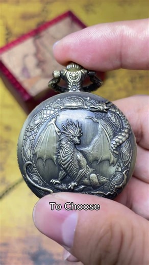 Retro Dragon D&D Pocket Watch Dice Set – Perfect Gift for DnD Lovers & Dice Collectors! ｜ GELOHO