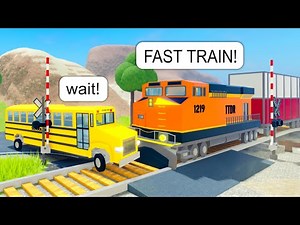 I Drive Long Train FAST on Roblox BUT Crash Into Parked School BUS
