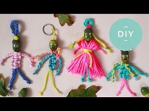 Een macramé sleutelhanger poppetje maken