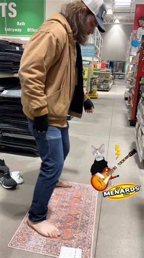 I accidentally left mine at a venue a few shows ago, so one of today’s mission was to find the best new show rug. Here you can see me putting it through rigorous testing 🤘🏽 🦶🏼 @menardshomeimprovement @menards_memes_ #menards #Singer #songwriter #singersongwriter #Wisconsin | Sam Ness