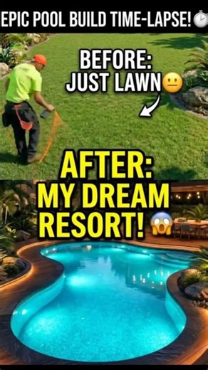 You Won't Believe This Backyard Pool Transformation! 🤯 (Time Lapse) #shorts