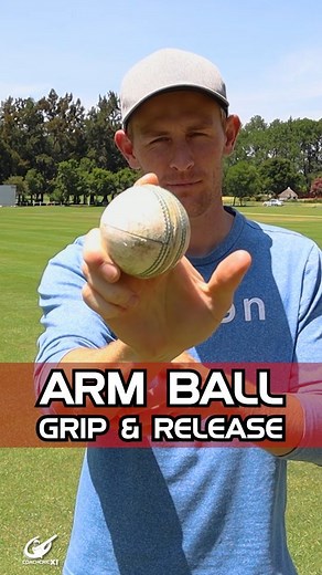 Arm Ball: Grip & Release - Tag a friend that could find this useful 🤙🏻 An arm ball is one of the easier off spin variations to learn. The goal of an arm ball is to catch the batter unaware by being a bit quicker than the stock delivery and sliding straight on from the surface. Check our sponsors MRF 👇🏻 @mrf_sgd @mrfcricketsouthafrica Full video on our youtube channel #cricket #armball #offspin #spinbowling #coachcricxi #cricketcoach #cricketcoaching #cricketlovers #crickettips #bowlingtips #