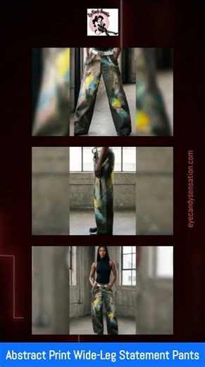 Abstract Print Wide-Leg Statement Pants