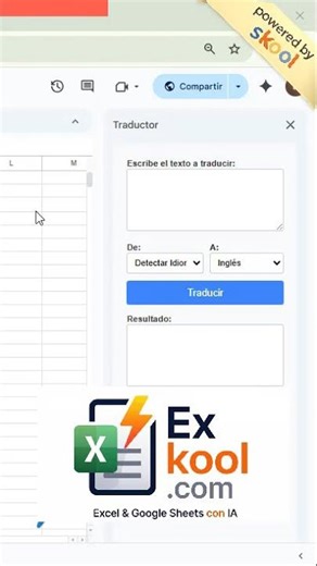 Sidebar Traductora en Google Sheets con #appsscript #googlesheets #googledrive #excel