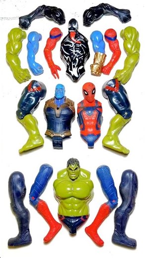 AVENGERS TOYS MARVEL'S, SPIDERMAN VS VENOM VS HULK VS THANOS. #avengers #shorts