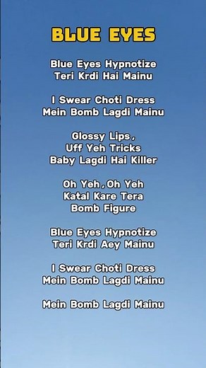 Blue Eyes lyrics..!! #trywithyourownvoice #songlyrics #bgm #blueeyes #karaoke