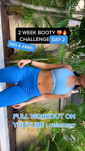 Day 2 is now up on YouTube! Link in bio🔥 LETS GET IT ! #getfit #homeworkouts #hiit #abs #workout #celamarr #glutes #homegym #workoutchallenge #fy