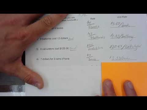 Video 2 Rate and unit rate answers